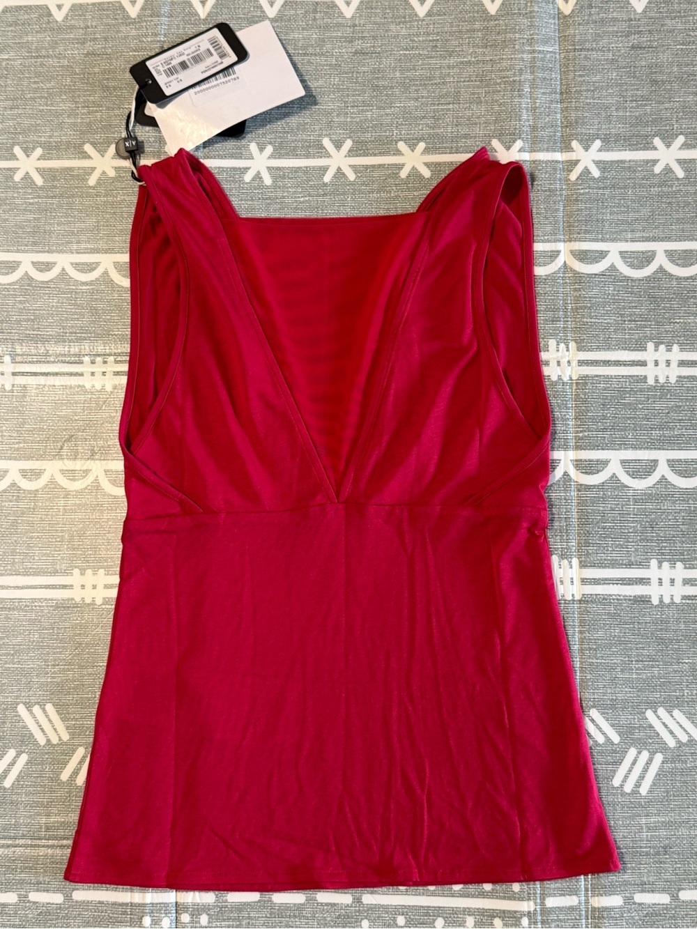 Armani Exchange A|X Red Liquorice Sleeveless V-Neck Top - Picture 2 of 10
